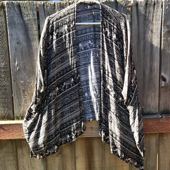 Elephant 🐘 kimono cardigan boho hippie - Picture 5 of 7